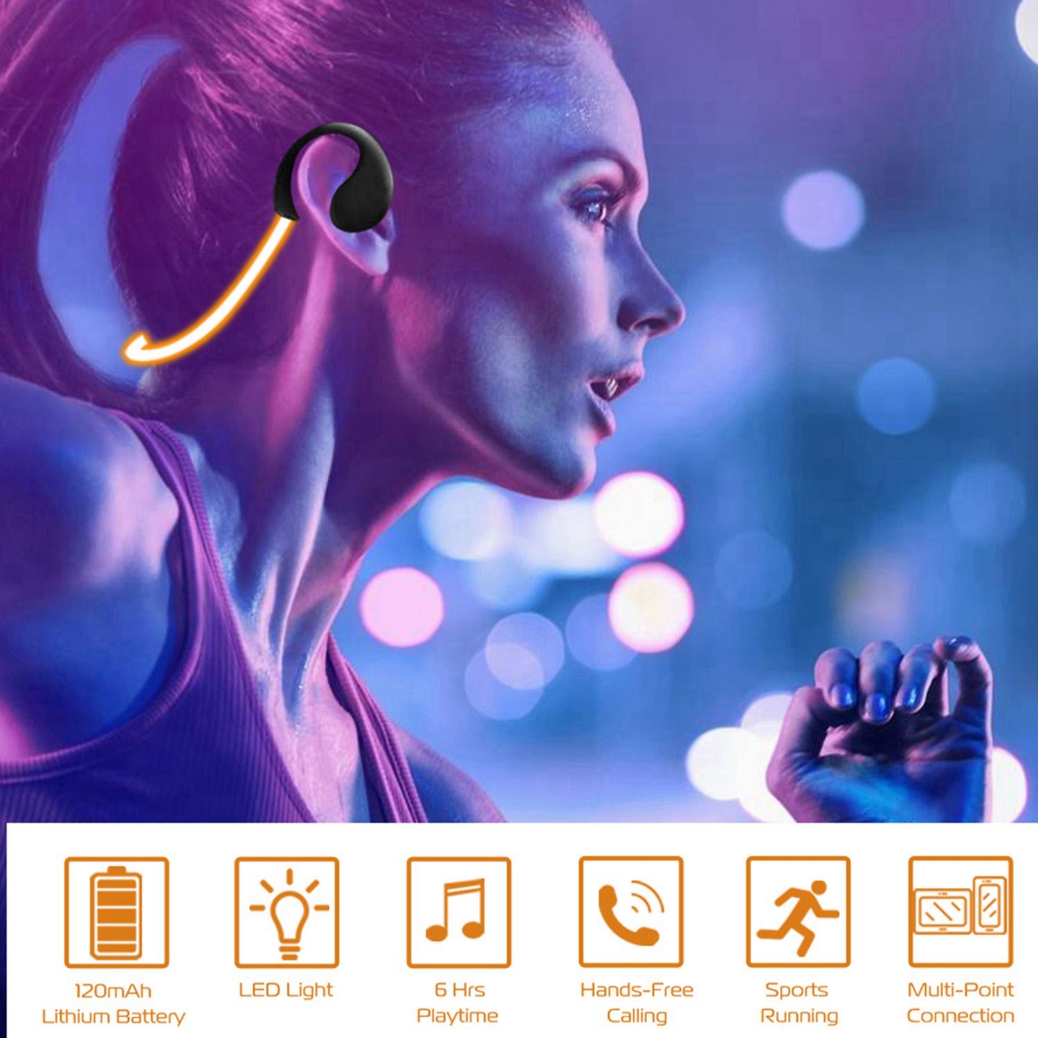 Wireless Neckband Bluetooth 4.1 Sport Earphones Sweatproof HD