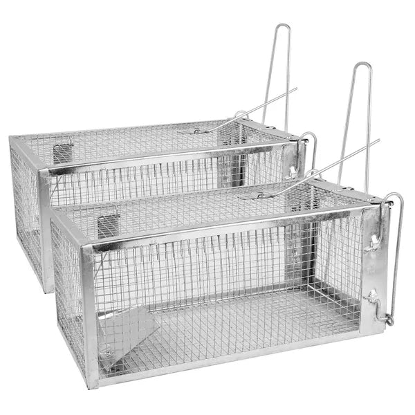 Premium 2 Pack Humane Rat Trap Cage Reusable Metal Design