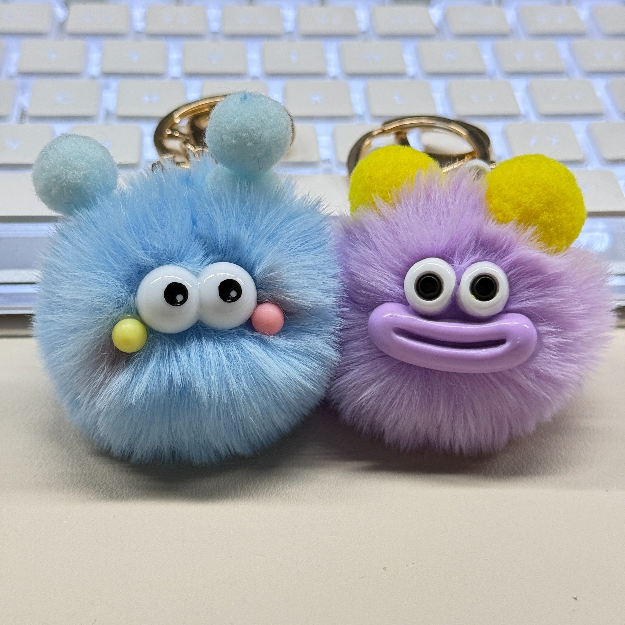 Premium Cute Plush Keychains – Soft Fluffy Cartoon Charm Set