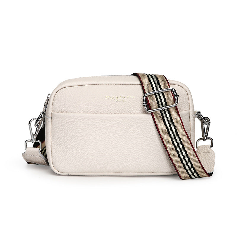 Top Layer Cowhide Small Square Bag Fashion Simple Shoulder Messenger Bag