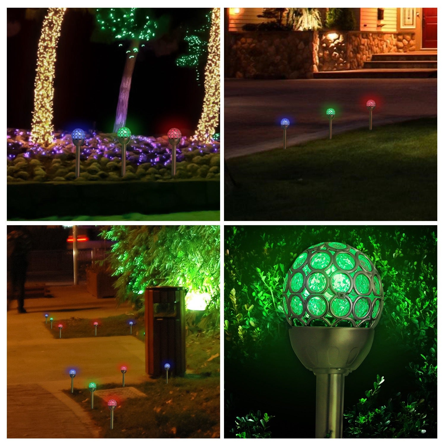 RGB Solar Pathway Lights Waterproof Garden Landscape Decor
