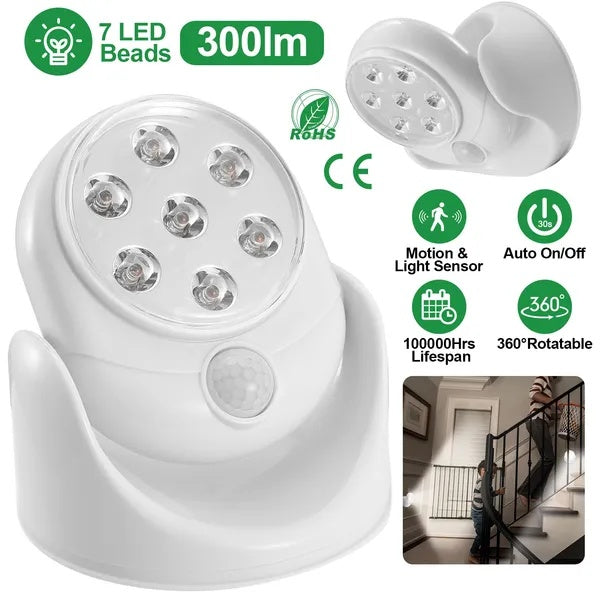 Powerful Wireless LED Motion Sensor Spotlight Adjustable Lamp