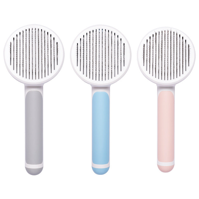 Premium Pet Grooming Comb Round Handle Smooth Deshedding Brush