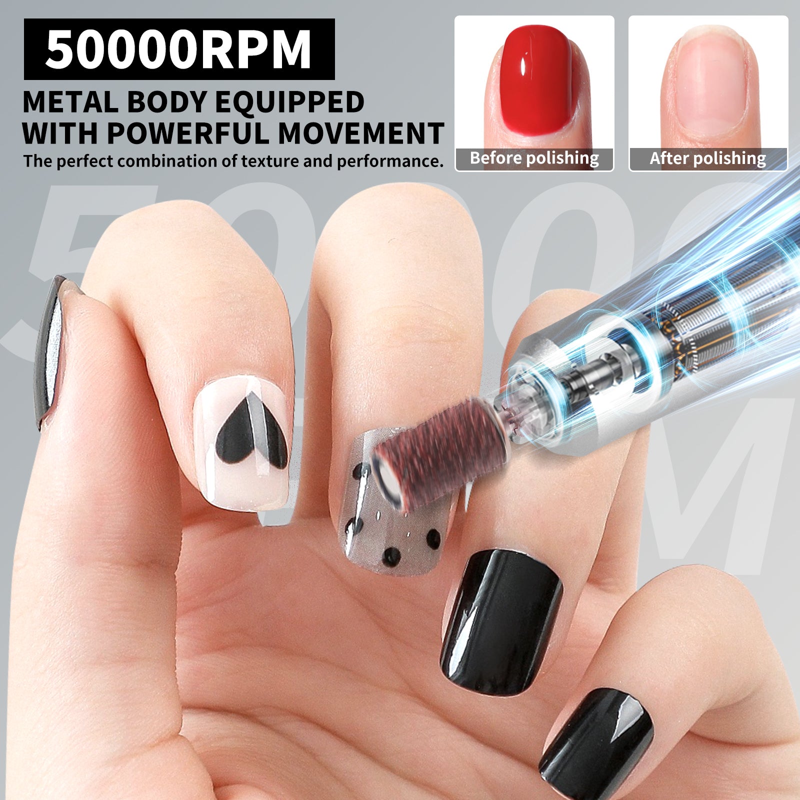 50000RPM Portable Rechargeable Nail Drill