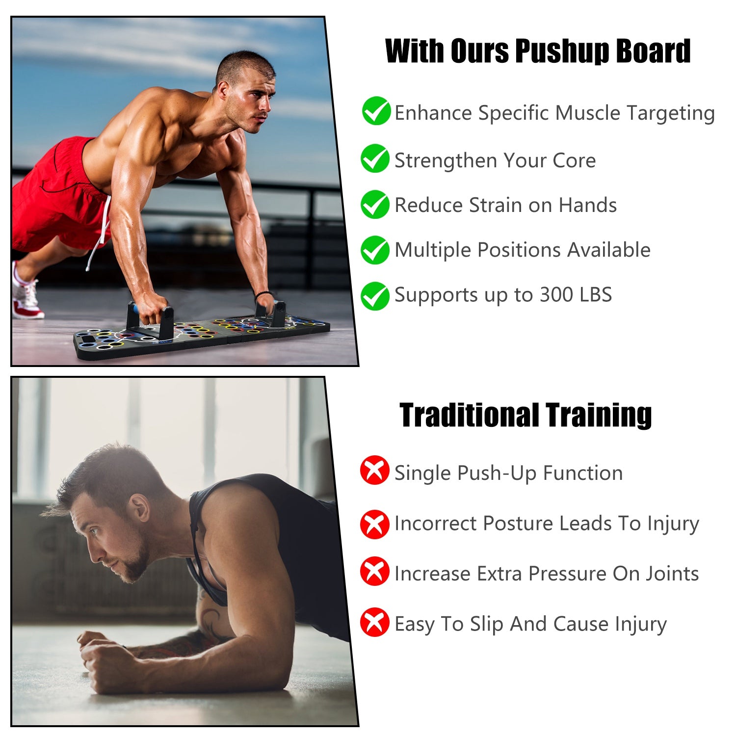 Push Up Board Home Gym Equipment & 15 Fitness Accessories for Full Body Workout