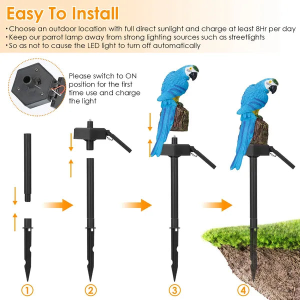 Solar Parrot Garden Light Waterproof LED Decorative Outdoor Lamp