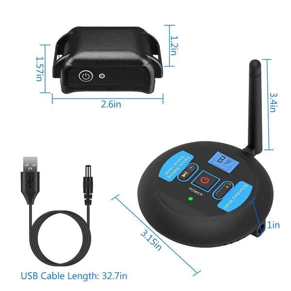 Wireless Electric Dog Fence System with Training Collar Control
