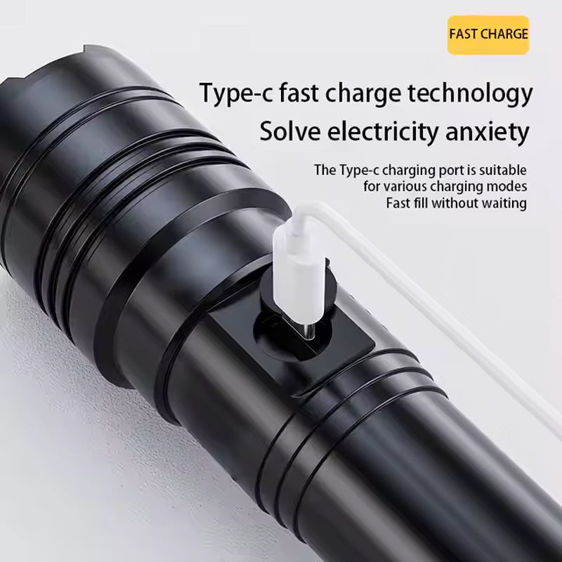 Ultra Powerful Rechargeable Flashlight 50000LM Zoom Waterproof