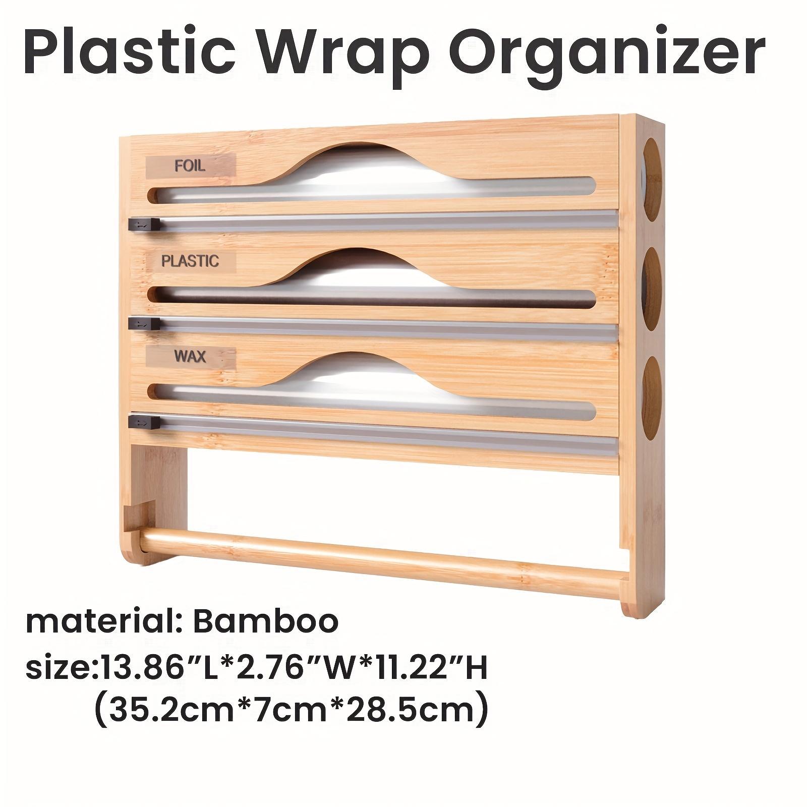 Bamboo Cling Film Cutter with Tissue Holder