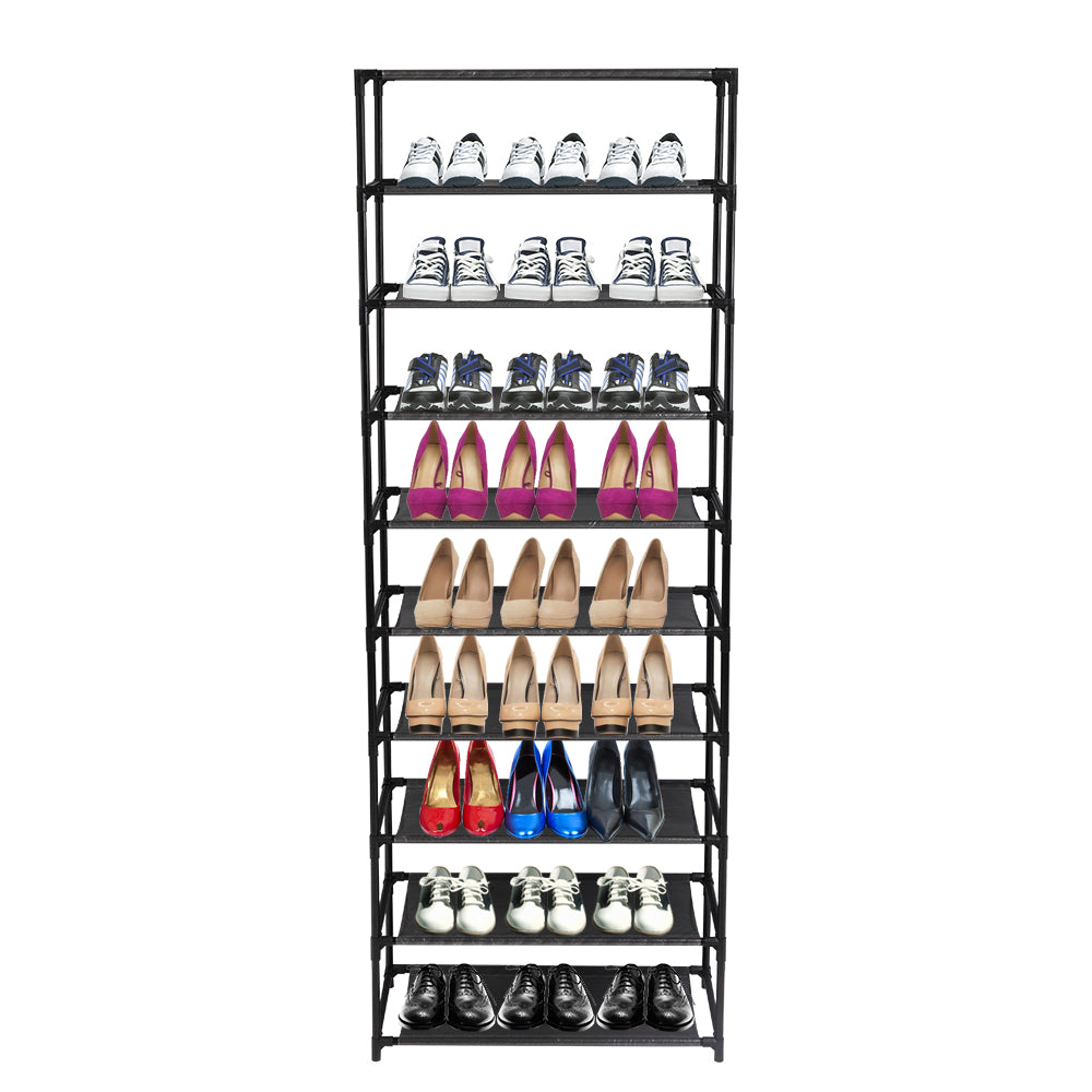 Heavy Duty 10-Tier Stackable Shoe Rack Holds 50 Pairs Organizer