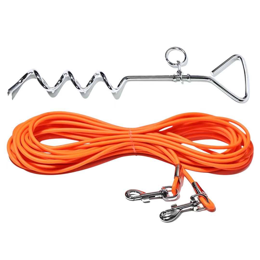 Ground Stake Dog Leash for Secure Outdoor Freedom and Play