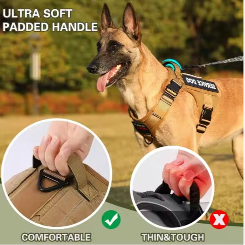 Tactical Service Dog Harness Vest with Reflective No-Pull Design