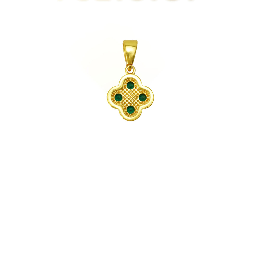 Lucky Four Leaf Clover Necklace 24K Gold Elegant Pendant