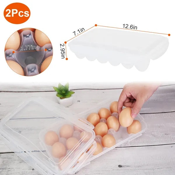 2PCS Stackable Plastic Egg Storage Box Rack