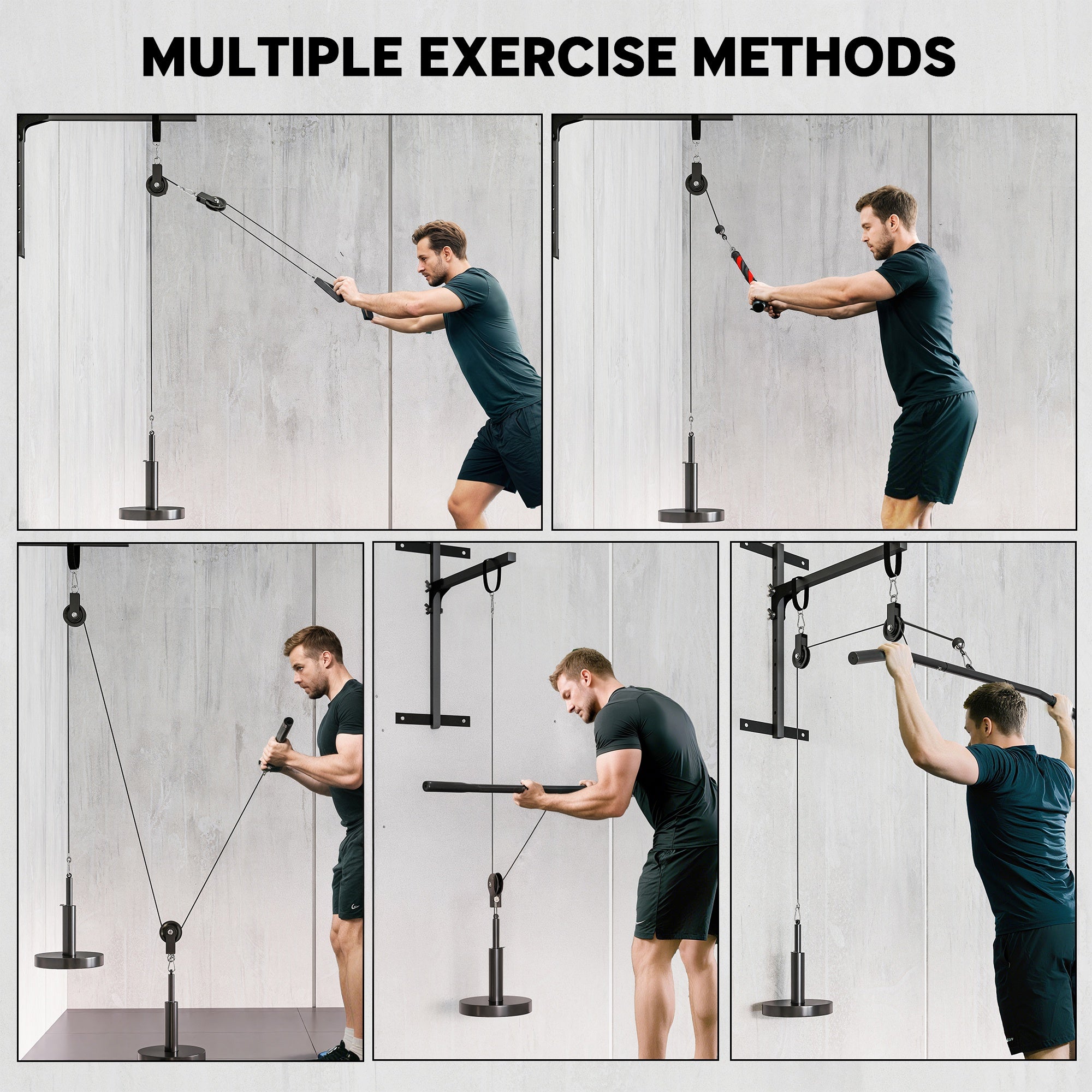 Weight Cable Pulley System with Universal Loading Pin for Strength Training (Red)