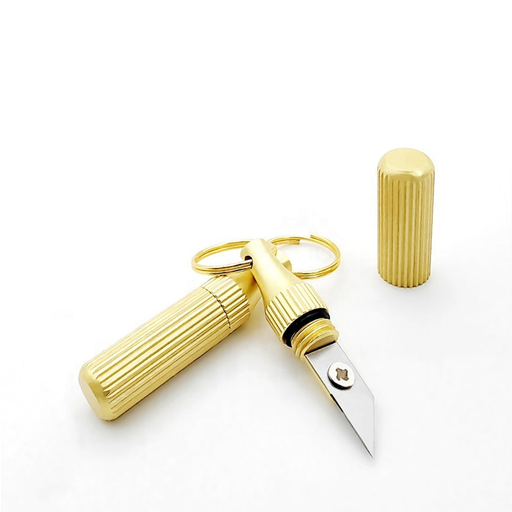 2PCS Stainless Steel Mini Pocket Knife Capsule Keychain Tool Set