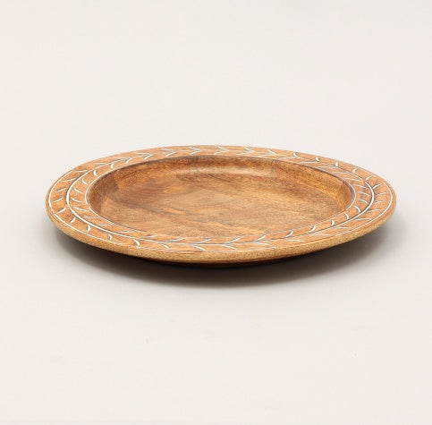Handcrafted 13-Inch Wooden Charger Plate – Rustic Dining Decor