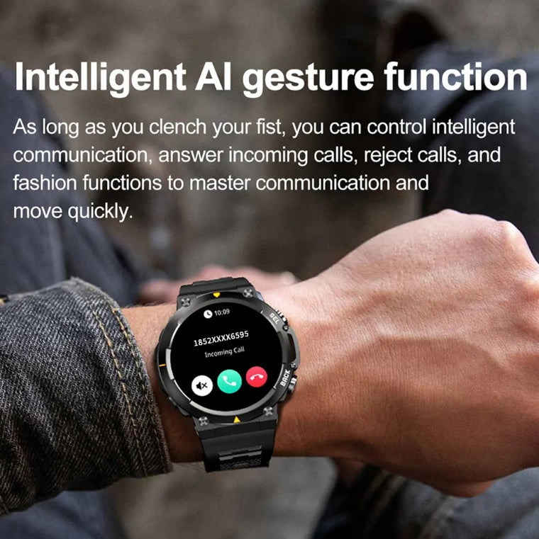 MAX18 Bluetooth Smartwatch for Men AMOLED 1.43 Inch Fitness Sports Watch