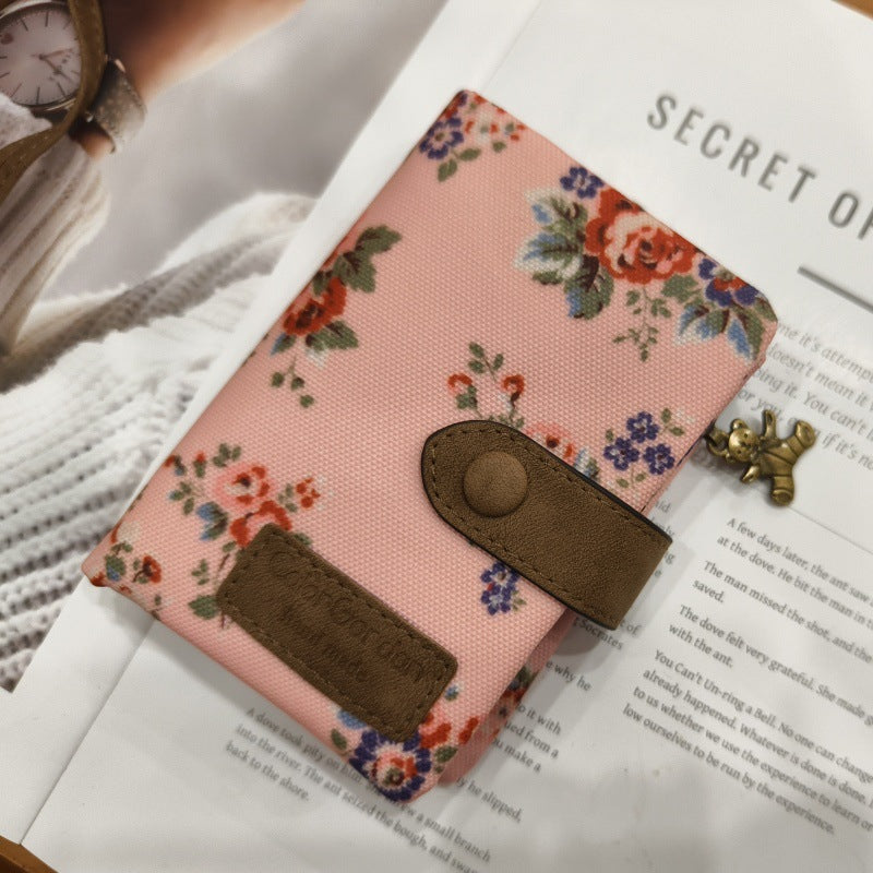 Tri Fold Multifunctional Wallet Printed Multi Card Slot Fashion Purse