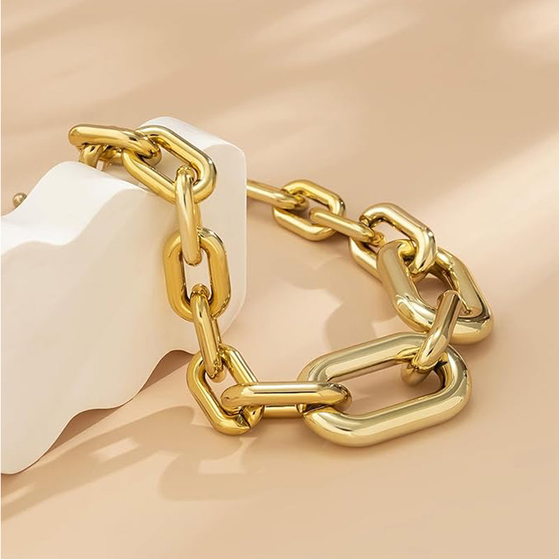 Luxury Gold Chunky Chain Necklace Vintage Choker Style