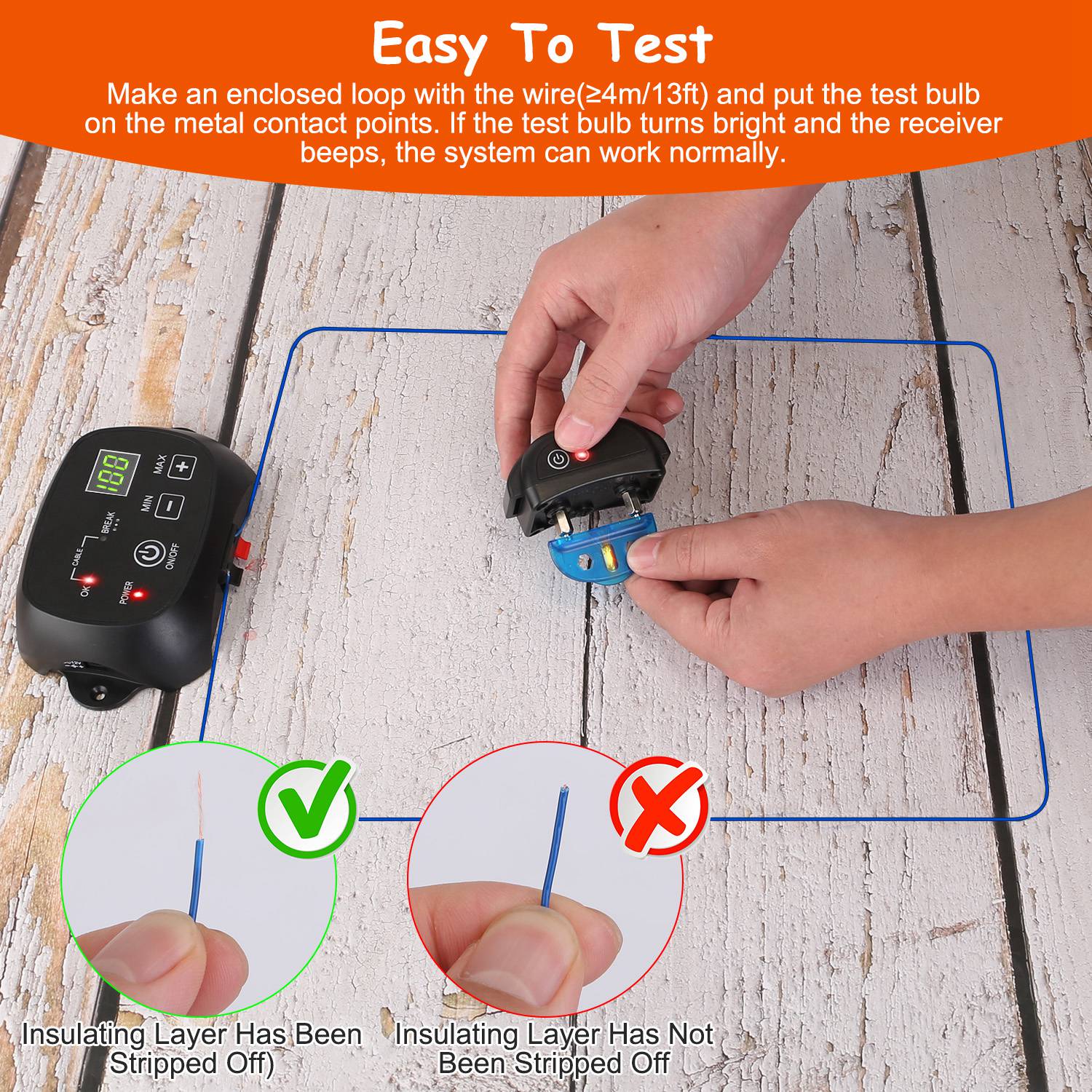 Underground Dog Fence System with 100 Levels Waterproof Receiver