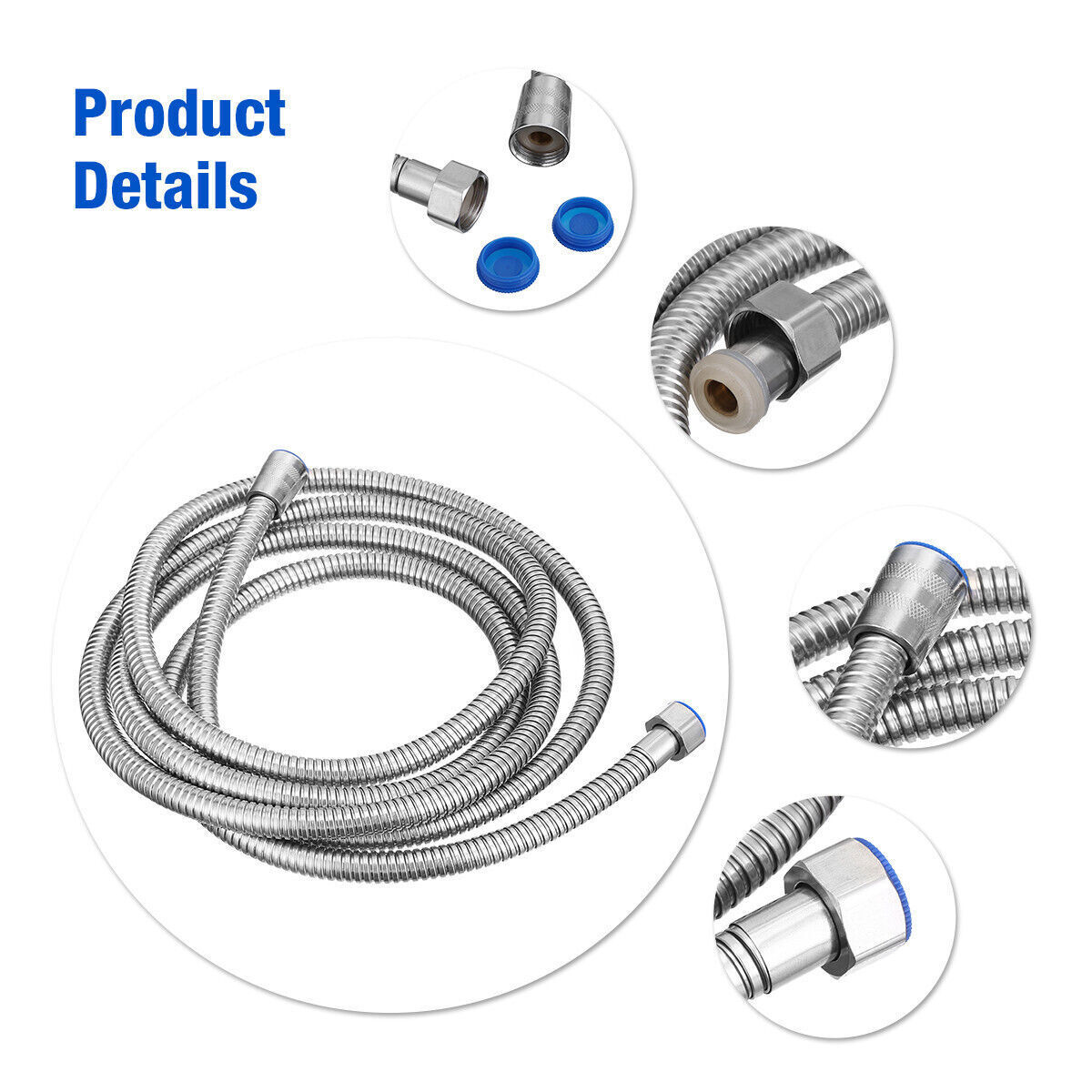 3m Stainless Steel Shower Hose Extra Long Anti-Twist 118 Inch