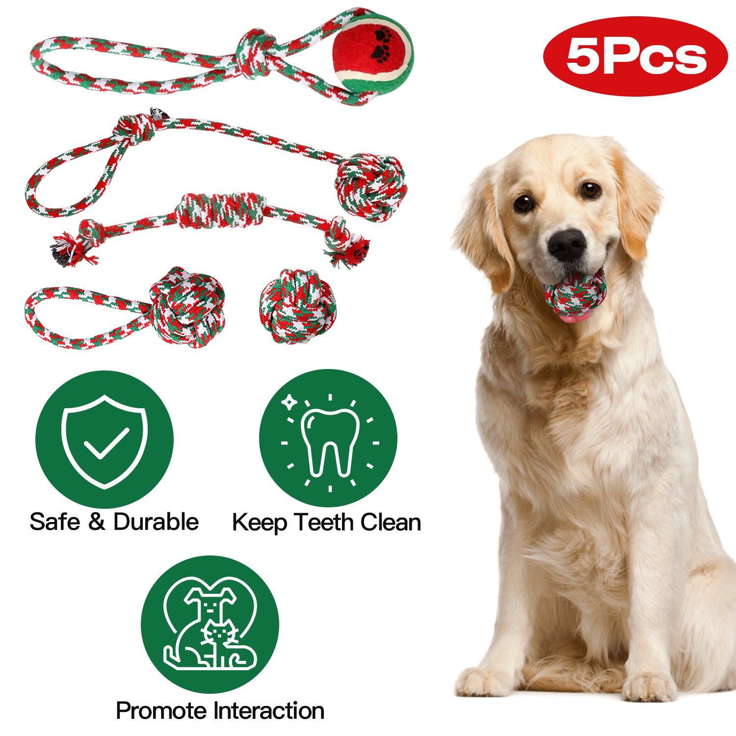 Premium Dog Rope Chew Toy Set for Training and Teething