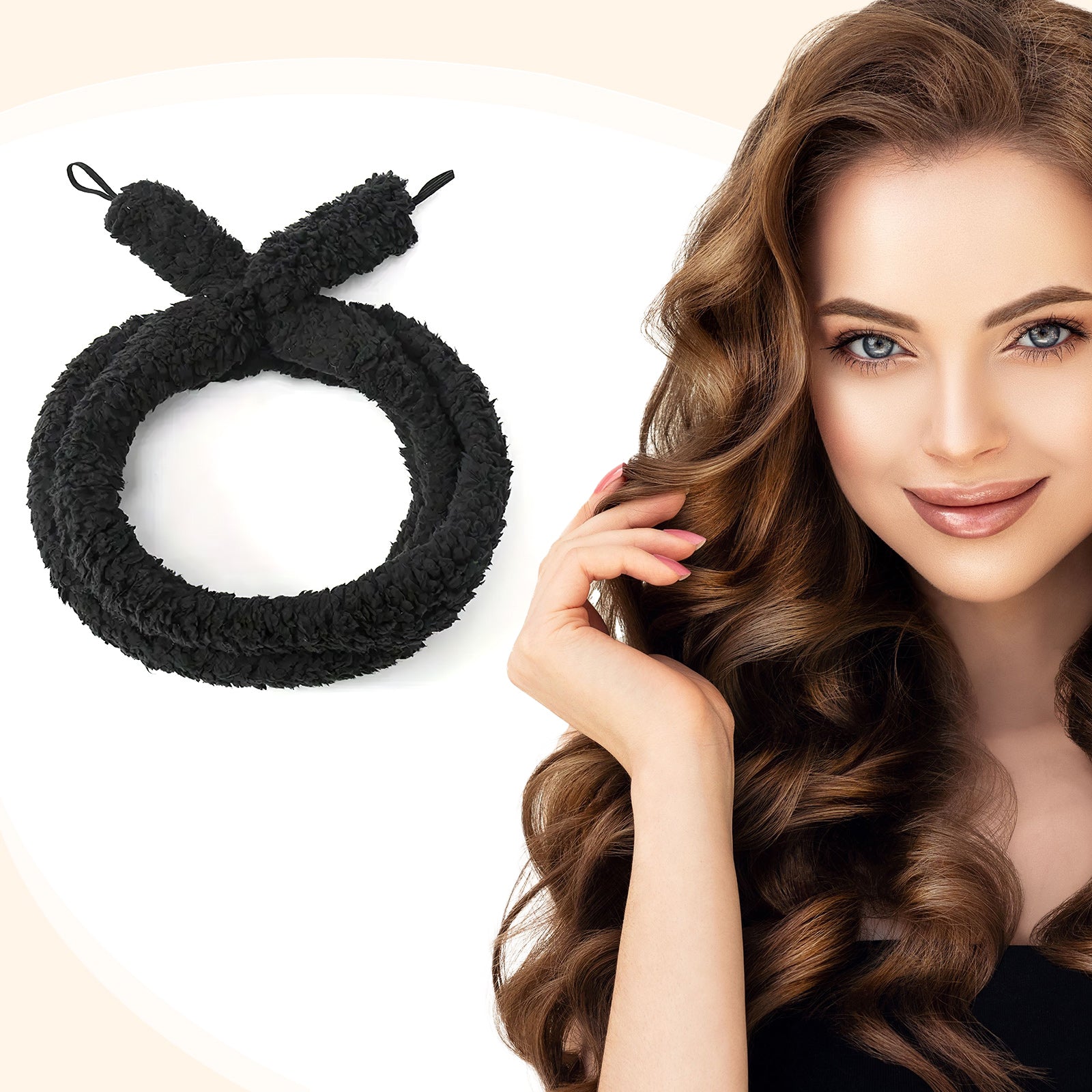 Satin Heatless Hair Curler Overnight Soft Wave Styling Rod Set