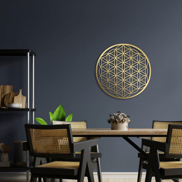 Flower of Life Metal Wall Art Lotus Decor for Living Room Bedroom