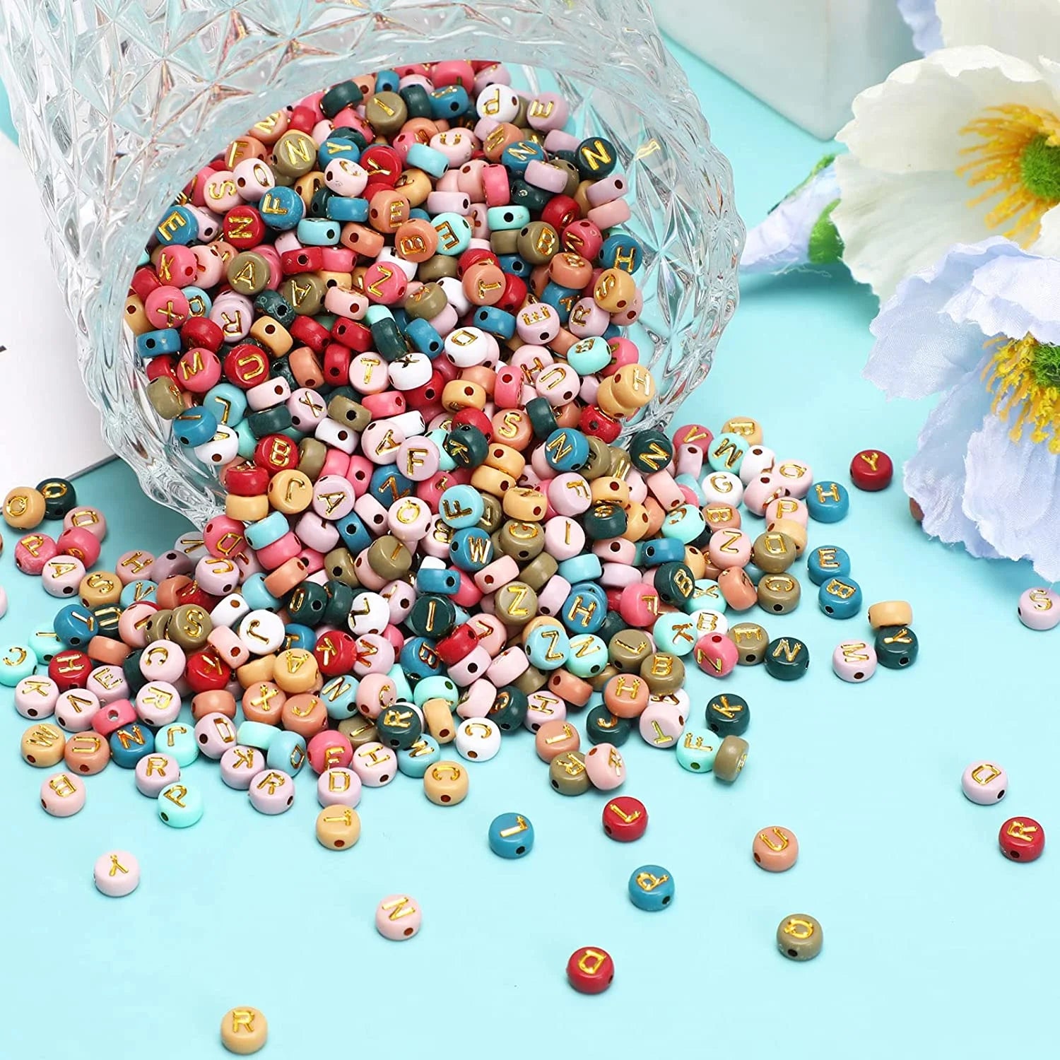Premium Colorful Alphabet Beads Kit 1900pcs DIY Jewelry Set