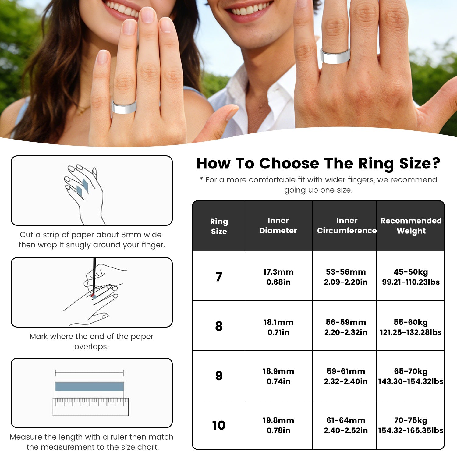 Smart Ring Health Tracker with Sleep, HRV & 7-Day Battery for iOS Android