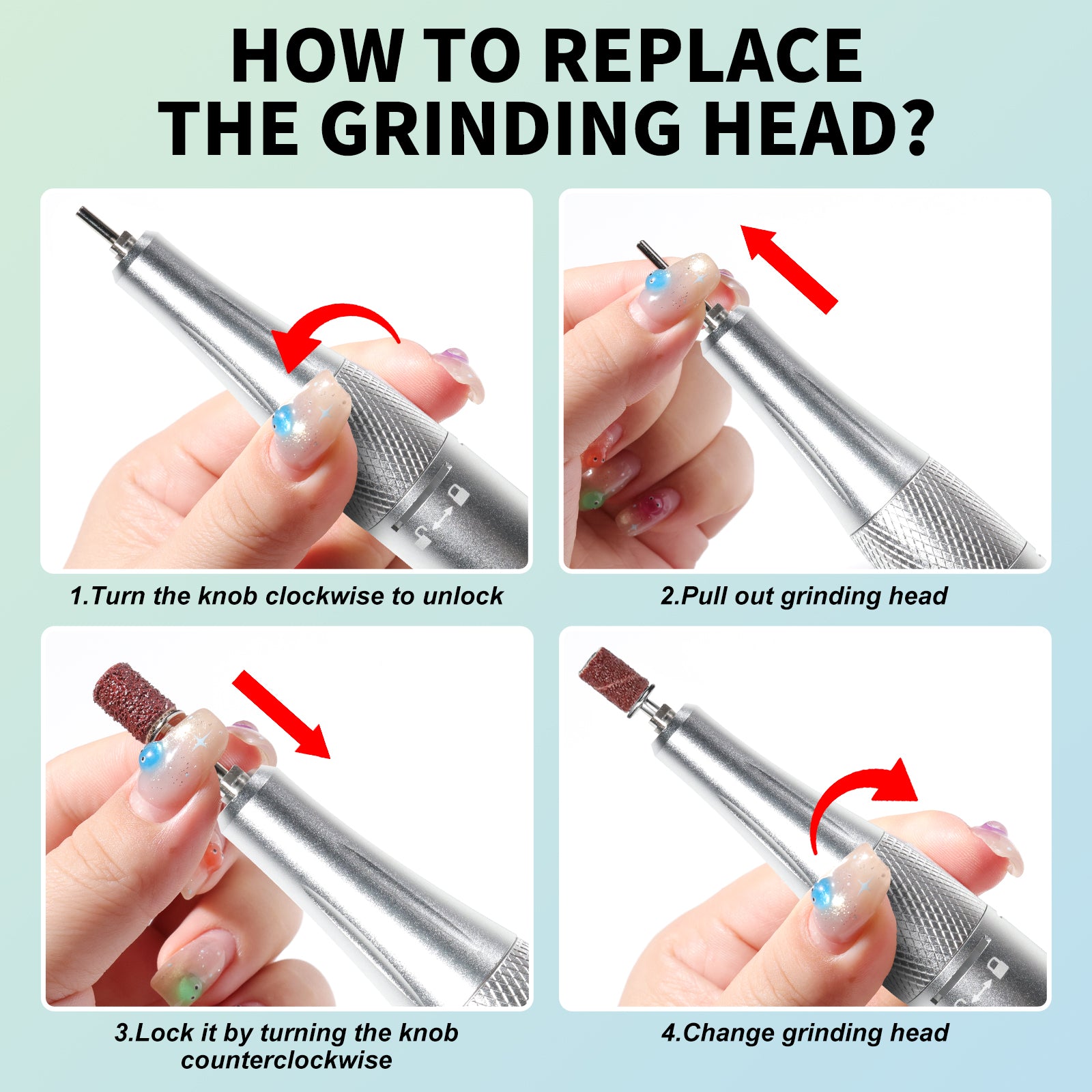 45000RPM Rechargeable Electric Nail Drill Machine with LCD Display