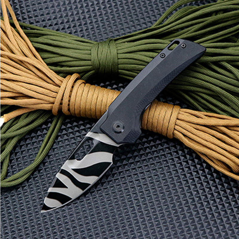 Tiger Stripe Folding Utility Knife Pocket Knife EDC Tool Clip