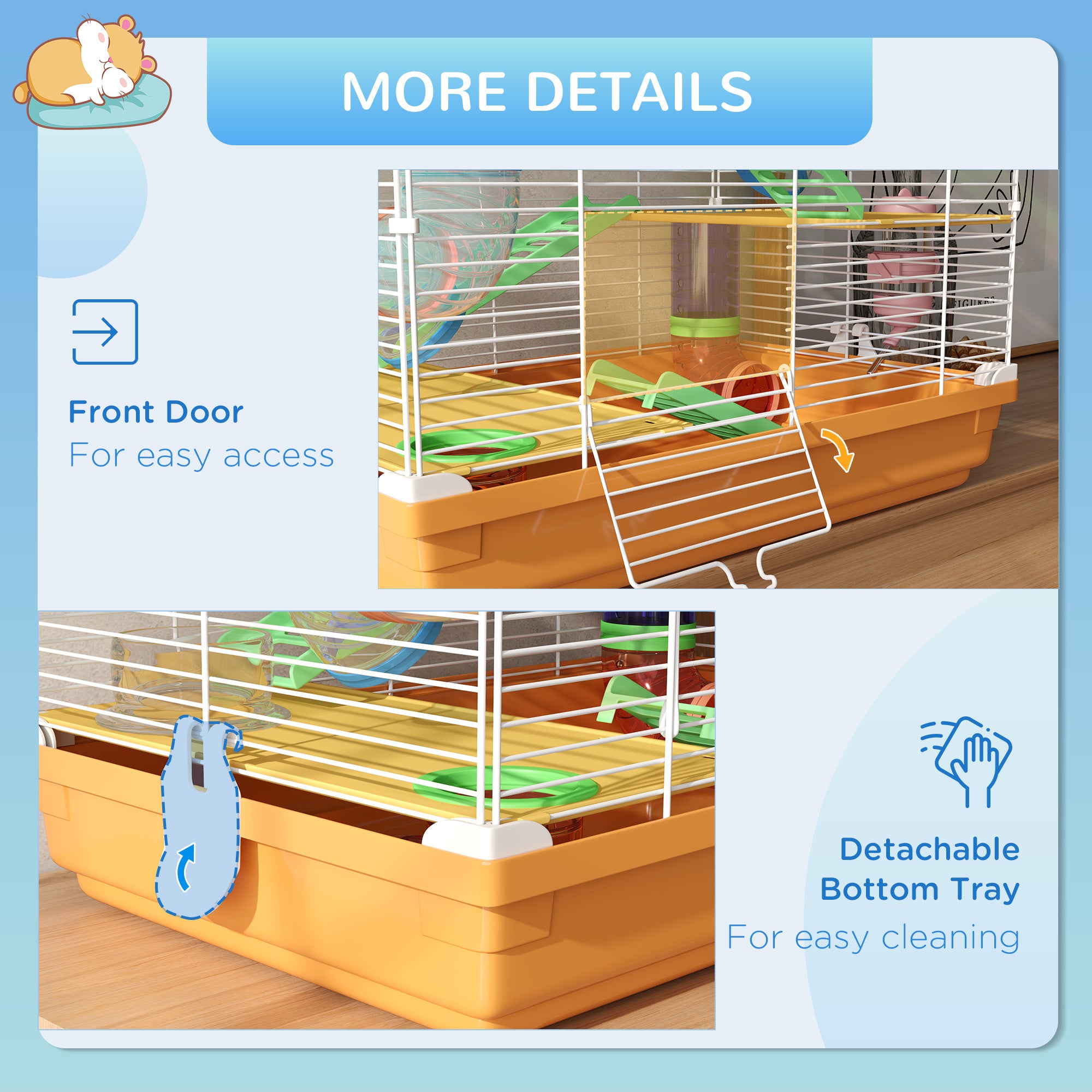 5-Tier Hamster Cage with Exercise Wheel & Tubes – Portable Small Animal Habitat
