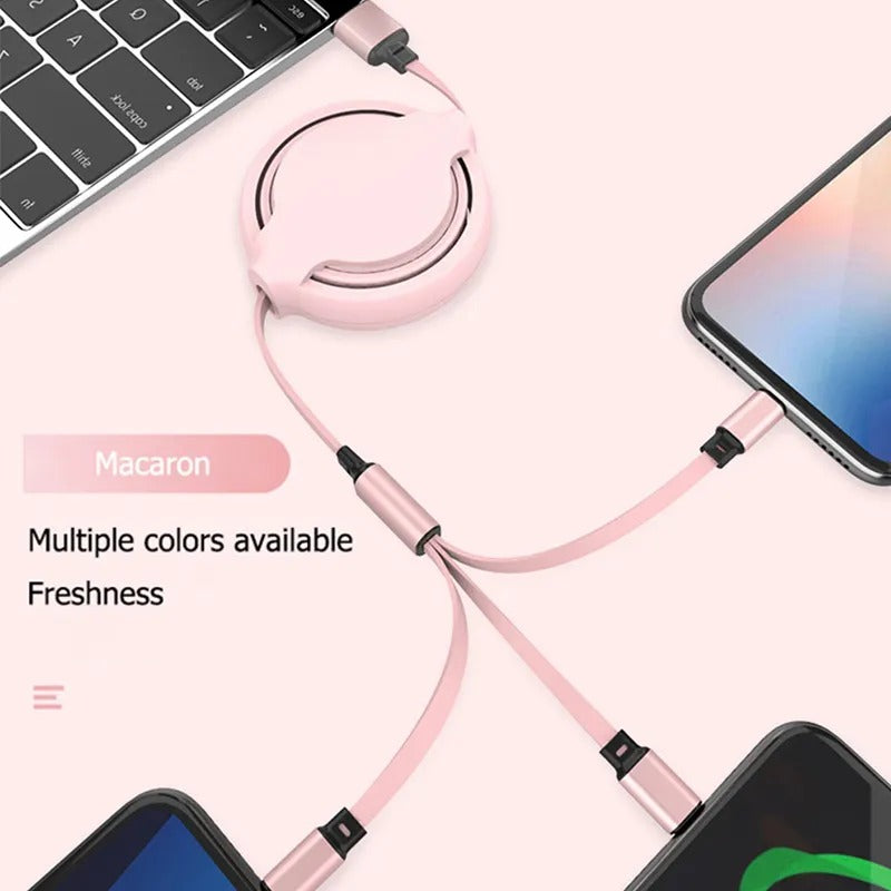 3 in 1 Fast Charging Cable Universal Multi Device Power Cord