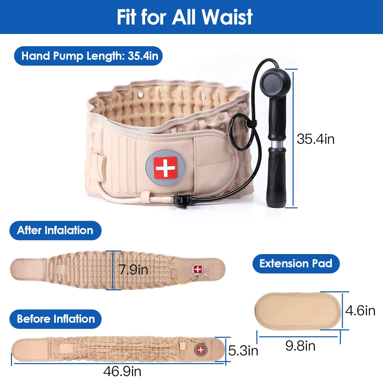 Decompression Back Belt Lumbar Support Air Traction Waist Brace