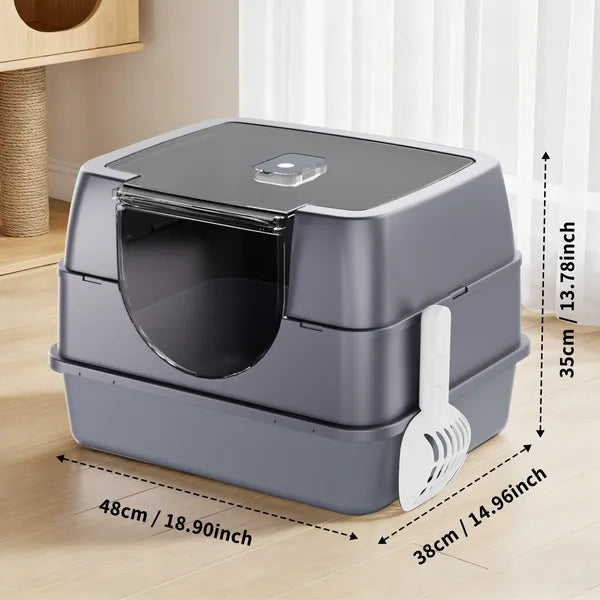 Enclosed Cat Litter Box with Odor Control – Spacious Covered Cat Toilet for Large Cats