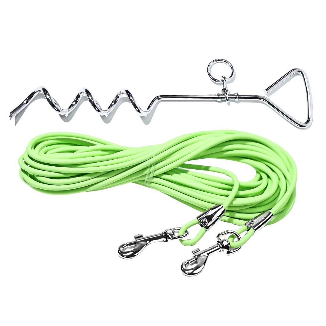 Ground Stake Dog Leash for Secure Outdoor Freedom and Play
