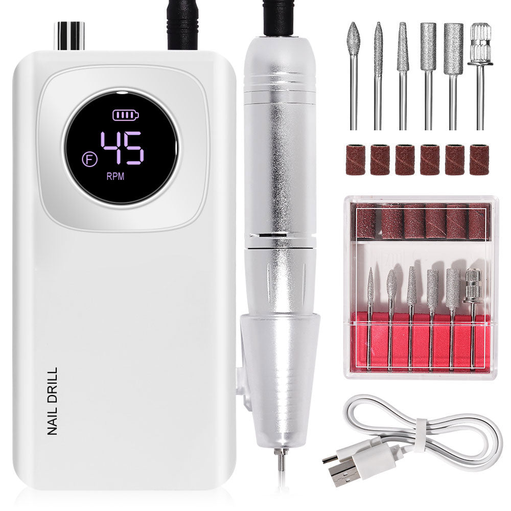 45000RPM Rechargeable Portable Nail Drill Kit