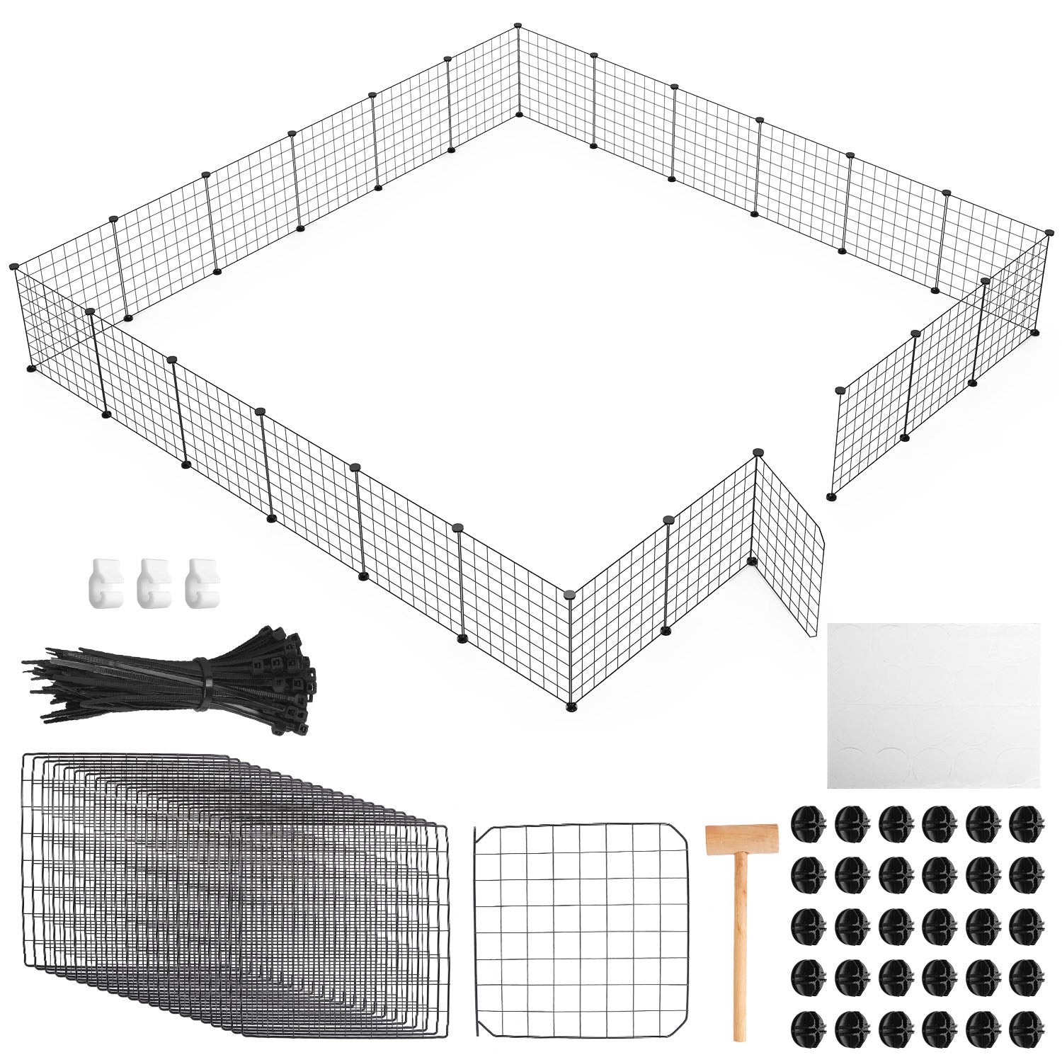 Small Animal Playpen Metal Fence with Door for Indoor Outdoor