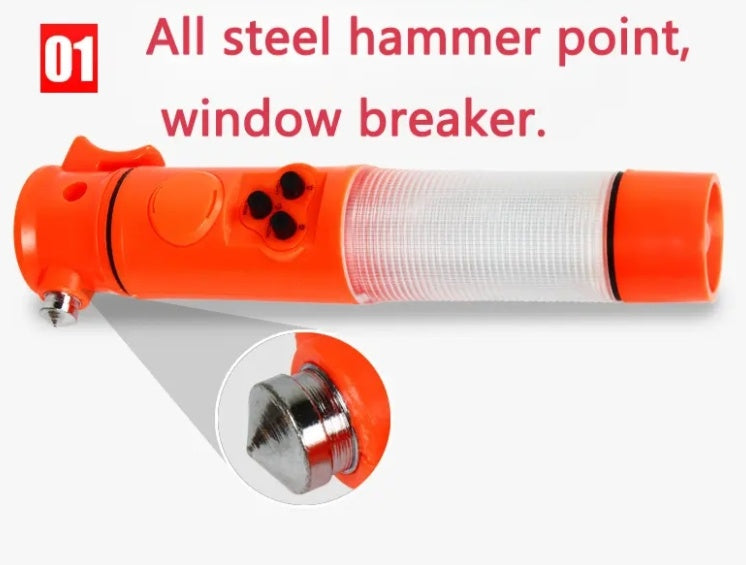 Emergency Car Safety Hammer Flashlight Seatbelt Cutter Tool