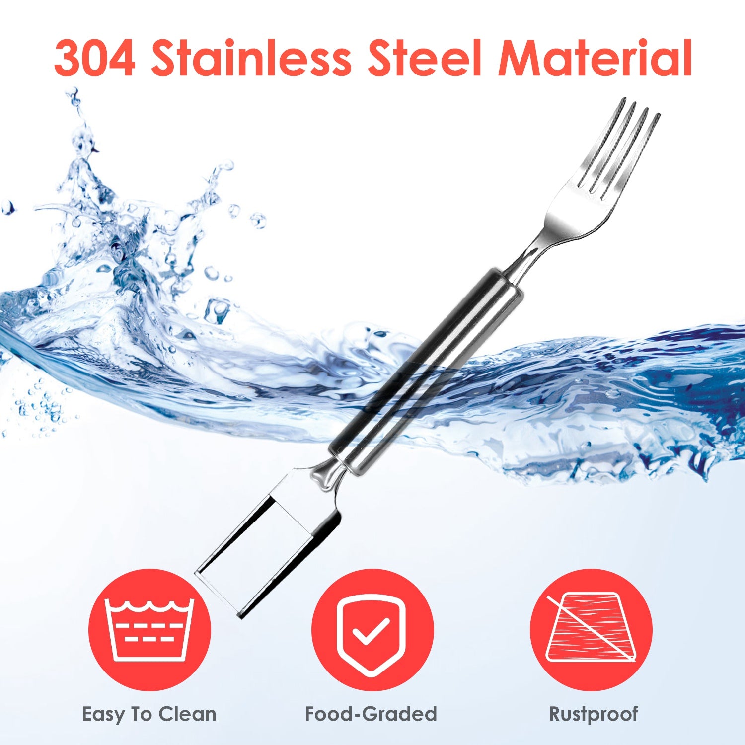 5Pcs 2-in-1 Watermelon Cutter Fork Stainless Steel Fruit Slicer