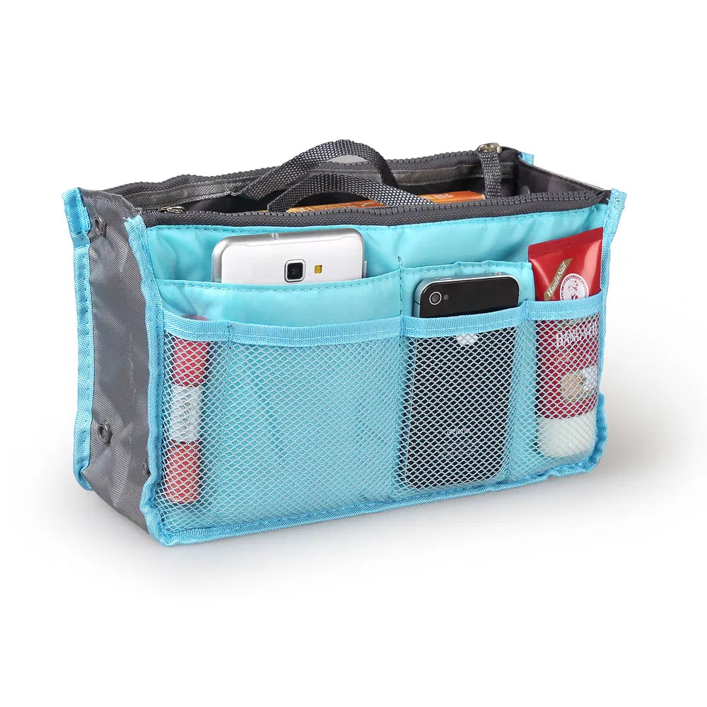 Women Travel Handbag Organizer Insert Multi-Pocket Makeup Bag
