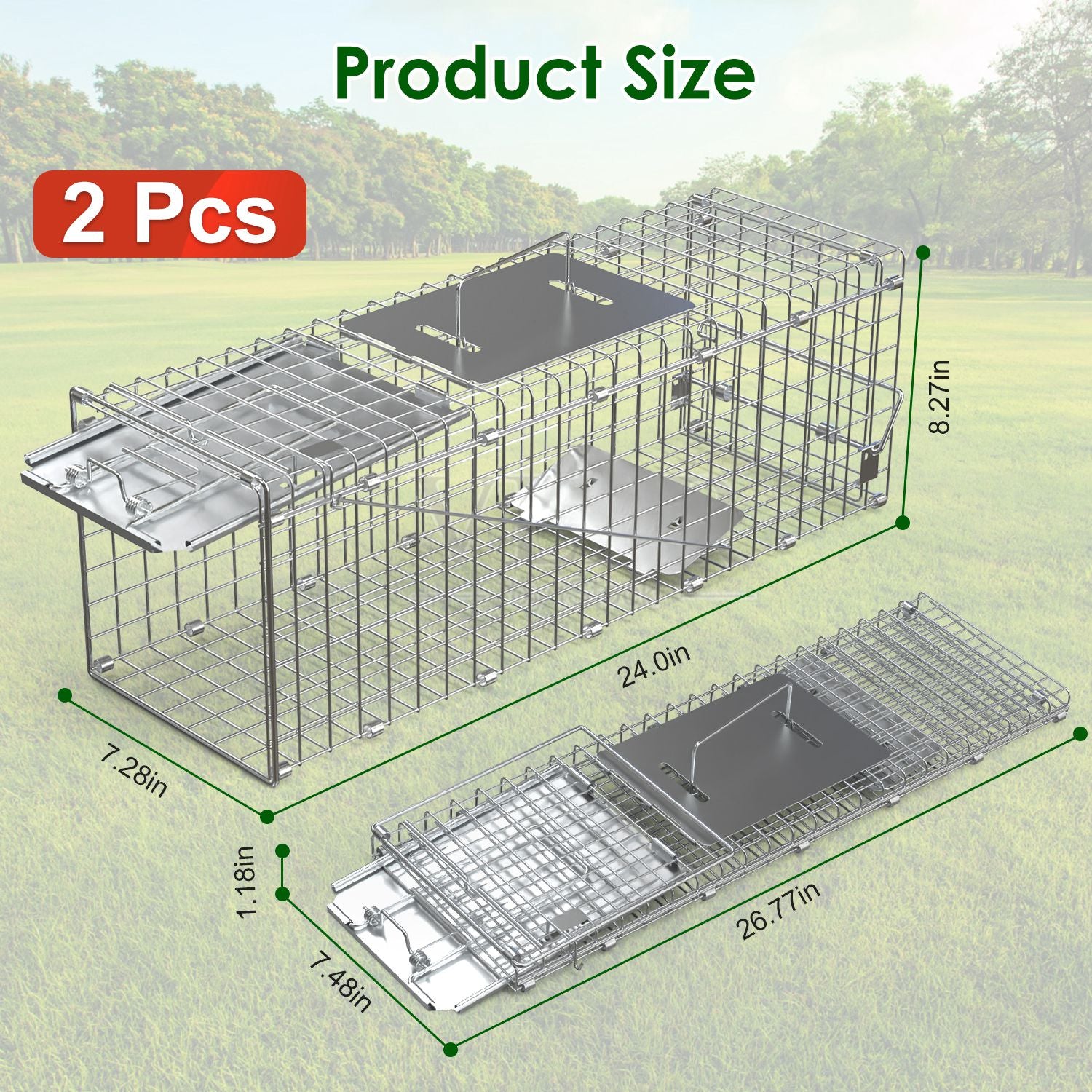 Premium Folding Humane Animal Trap Cage Easy Catch and Release