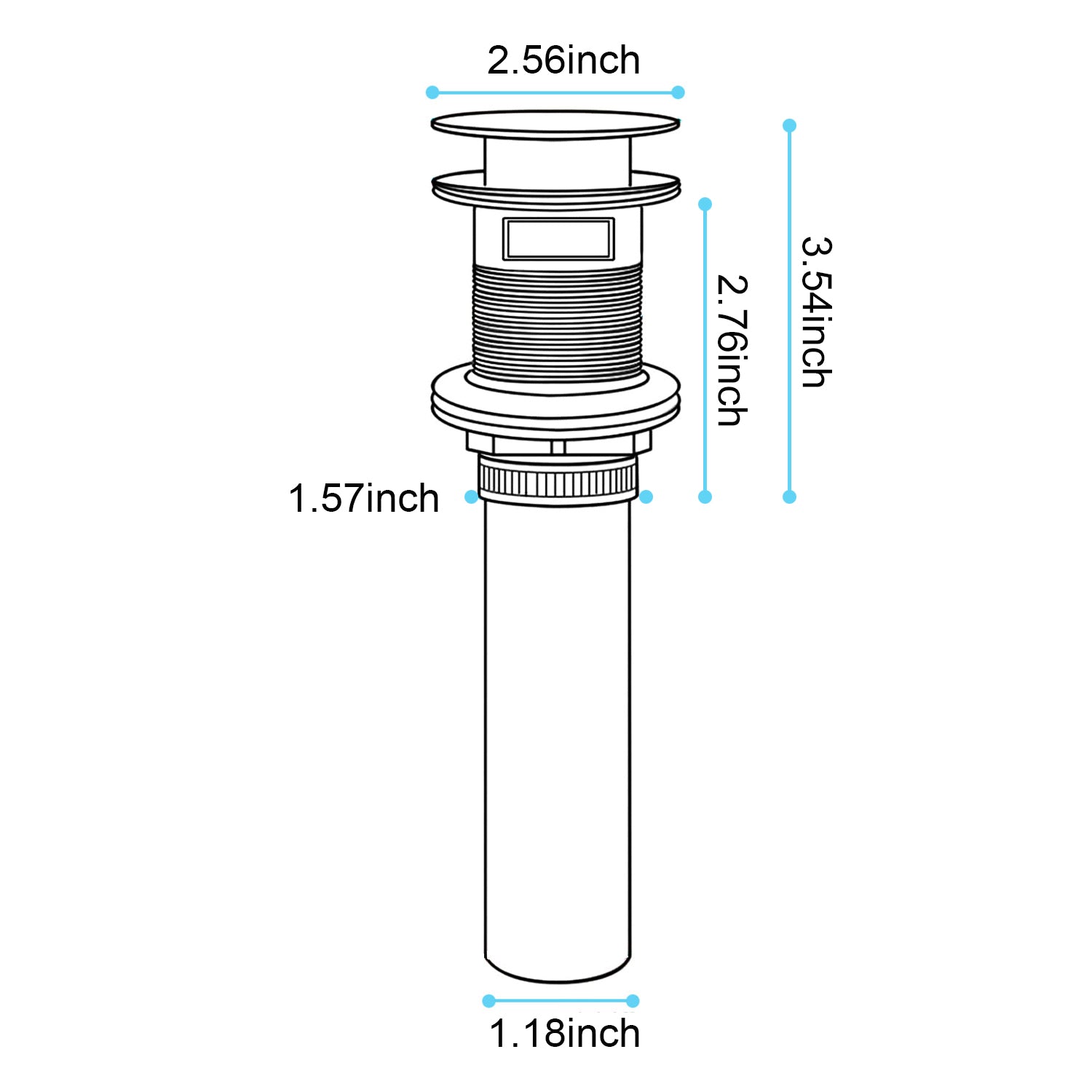 Premium Pop-Up Sink Drain with Overflow Stainless Steel Design