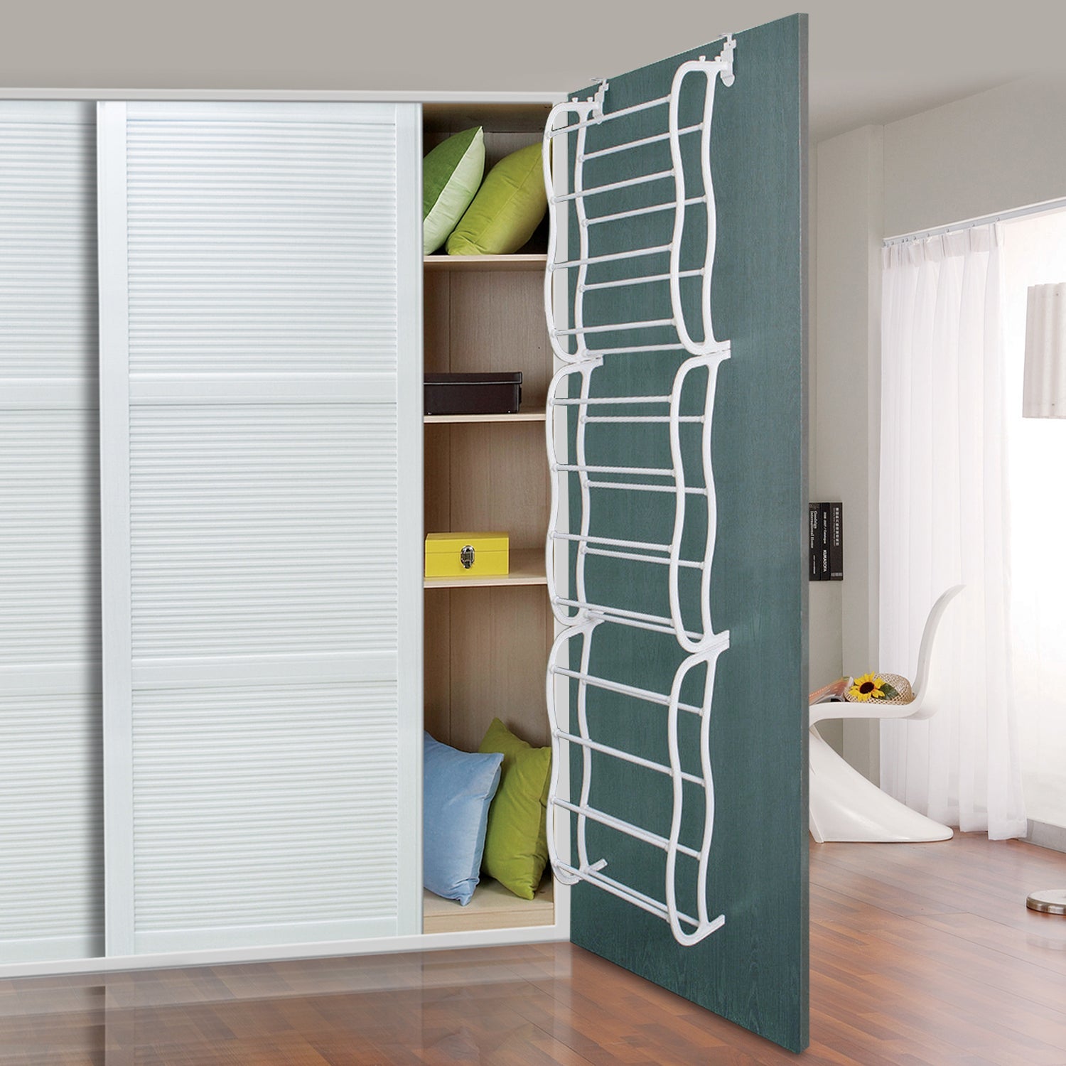 Space Saving Over-the-Door Shoe Rack 12-Tier 36 Pair Organizer