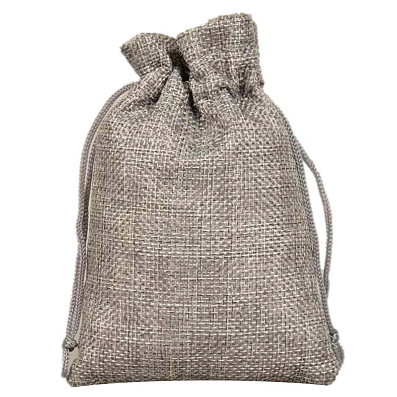 Drawstring Linen Jewelry Gift Bag Mini Rope Pouch Cloth Sets