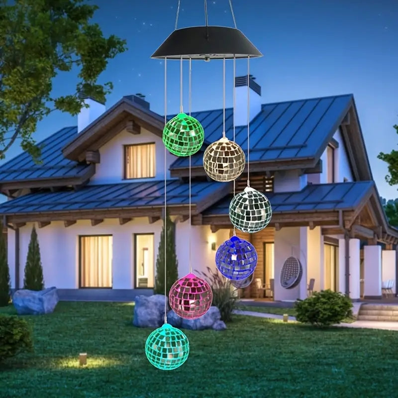 Color Changing Solar Wind Chimes LED Hanging Garden Decor