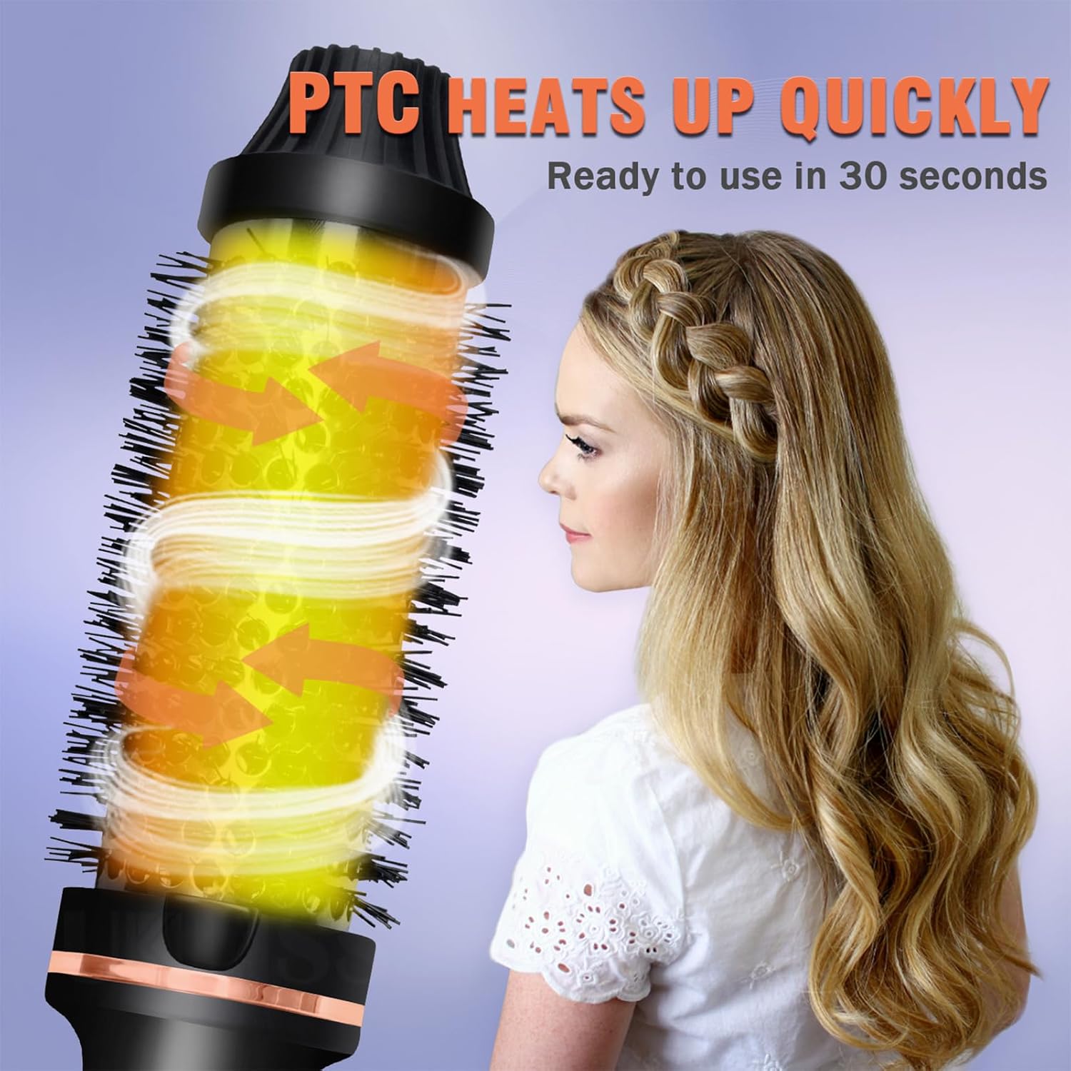 Professional Thermal Brush Curling Iron for Volume & Smooth Hair