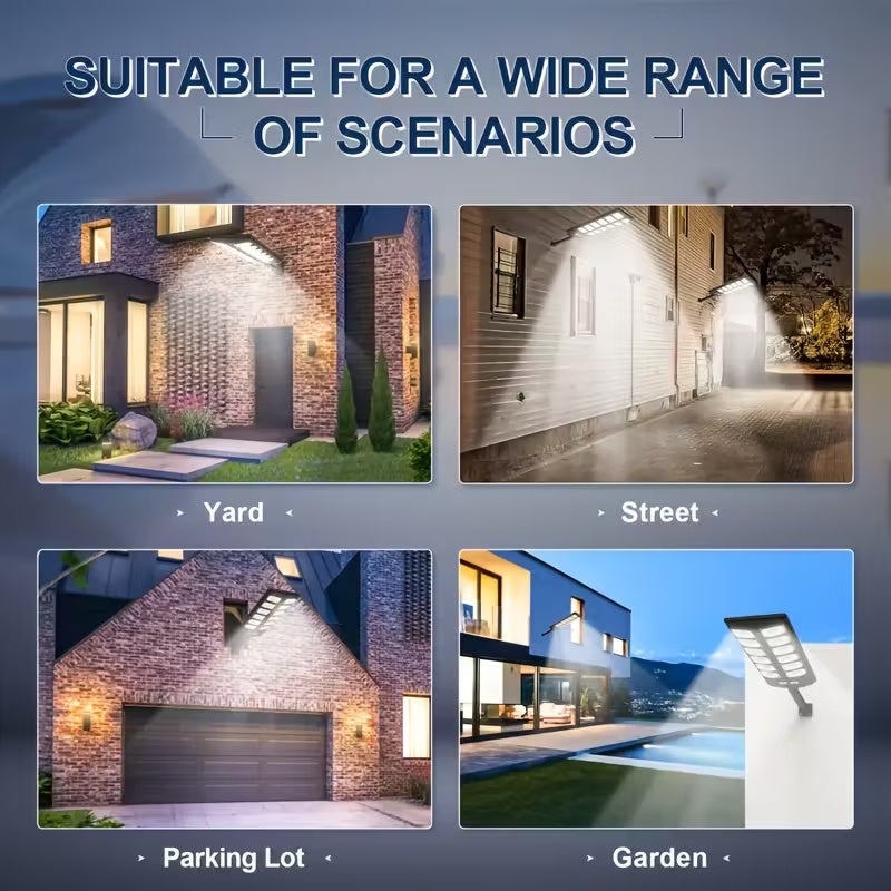 Ultra Bright 504 LED Solar Motion Sensor Street Light Remote